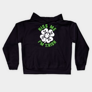 Kiss Me Im Pirish St Patricks Pi Day Math Teacher Shamrock Kids Hoodie